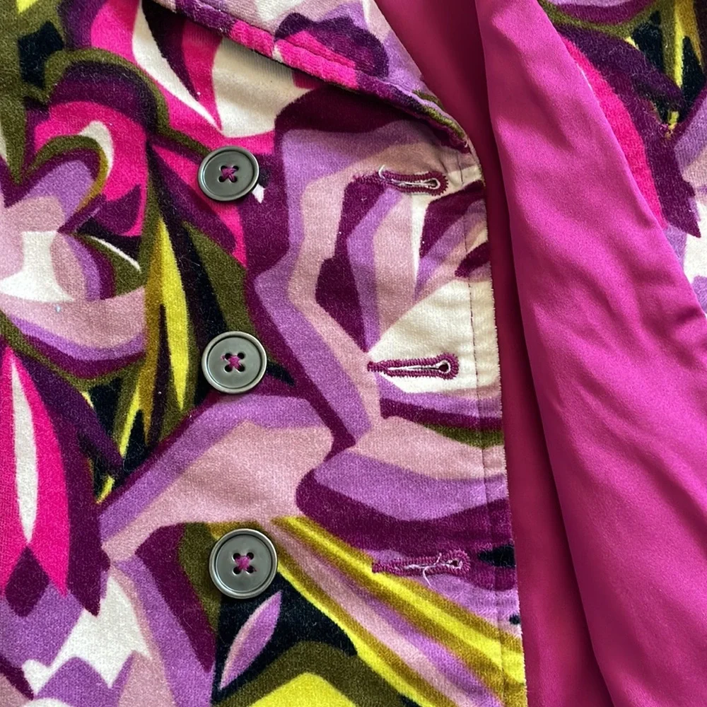 Missoni purple, pink green & black brushed cotton pea coat.  Size 18-24 months
